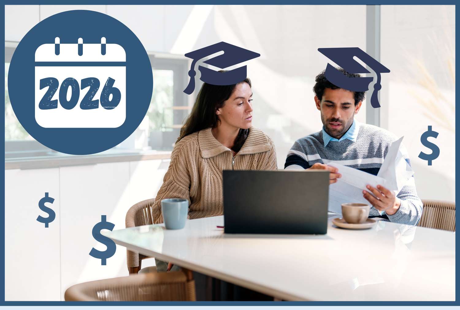 A borrower using a laptop to review a student loan servicer account page at home, hands on keyboard, realistic photo